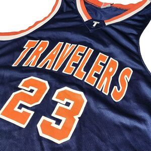 Vintage Nike Team Travelers Basketball Jersey XL 23 BluebY2K Streetwear Baggy